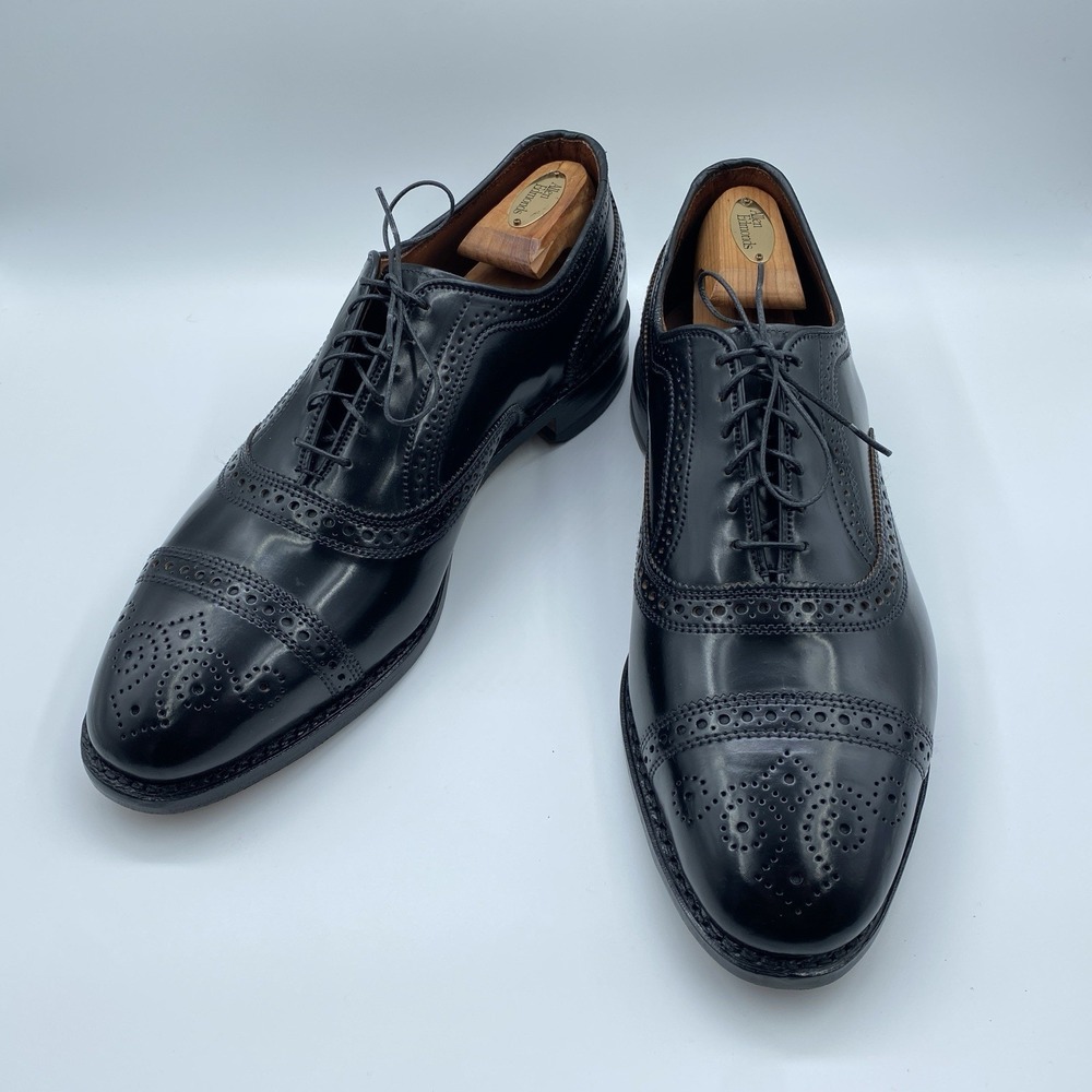 Allen Edmonds Strand Oxford Mens 12 EEE Black Horween Shell Cordovan JR Sole New
